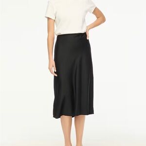 Women’s J Crew Satin Slip Midi Skirt - Medium
